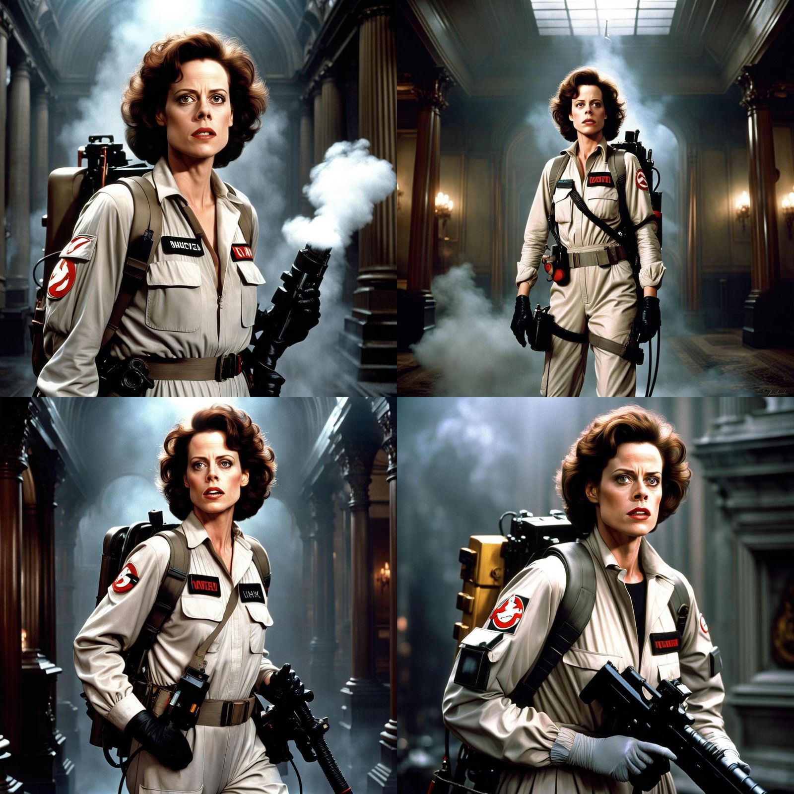 Sigourney Weaver as 1980s Ghostbuster