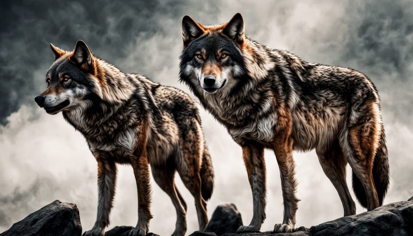 Hyperrealistic Fenrisian Wolves Pack Hunting