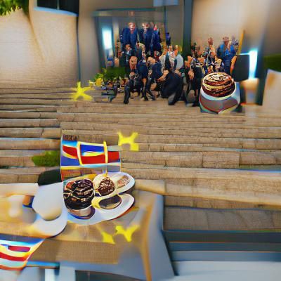 Celebratory Feast After Diplomacy Meeting in 4K