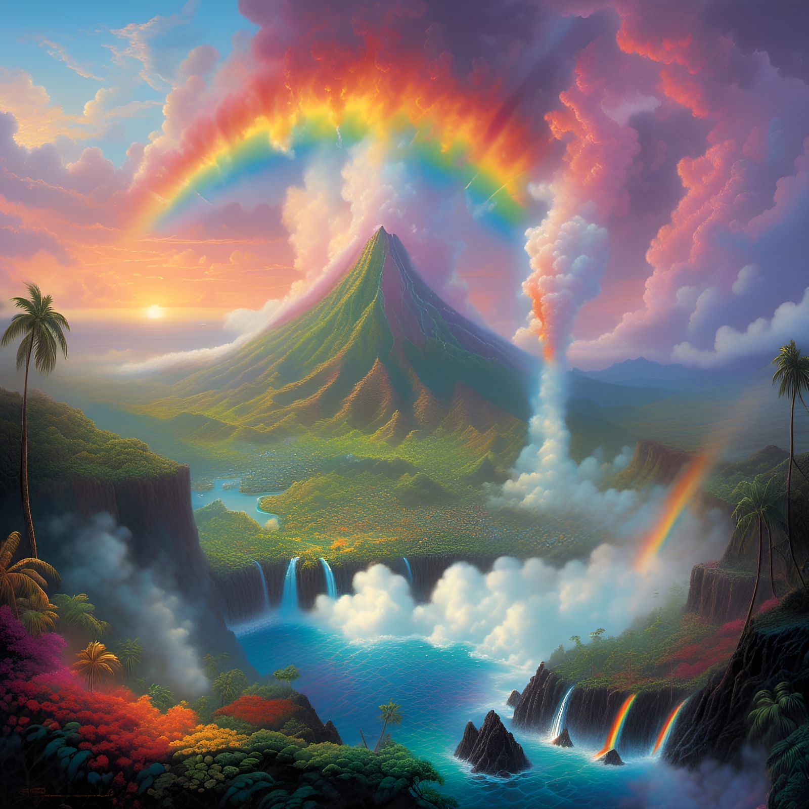 Rainbow Lava Erupts from Tropical Volcano