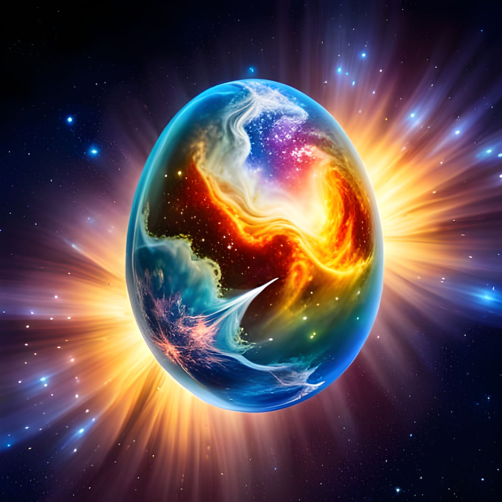 Luminescent Faberge Egg Nebula Sparkles in Space