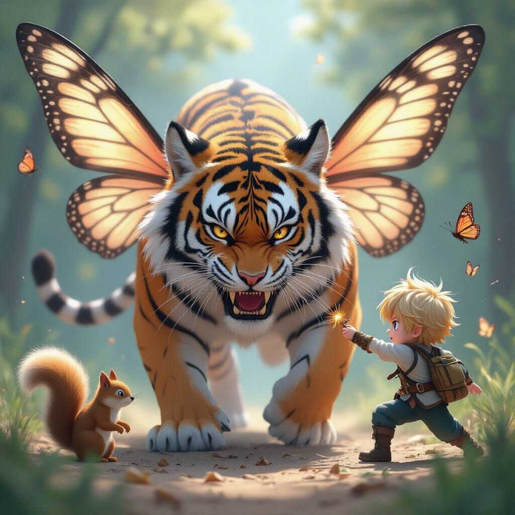 Anime Battle: Tiger vs Child with Supernatural Powers