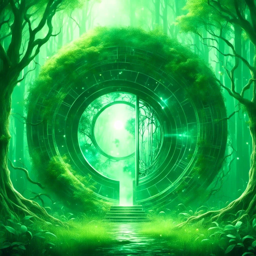 Enchanted Portal in Lush Green Forest