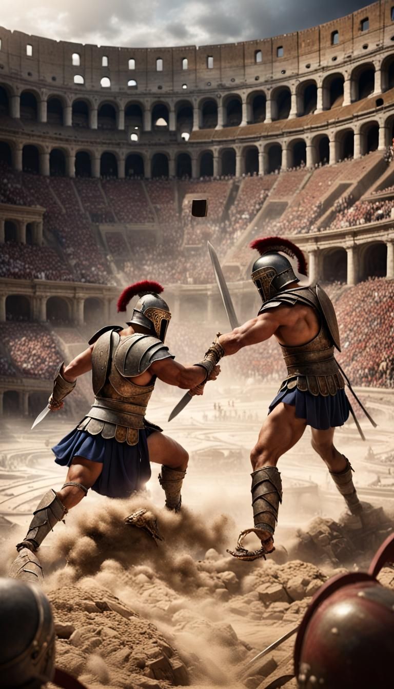 Gladiatorial Combat in the Colosseum: Matte Painting
