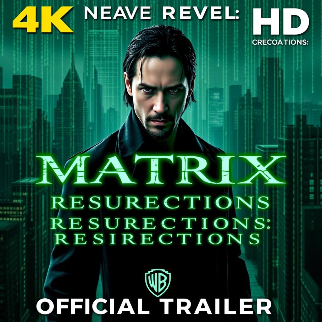Neo in the Matrix: A 4K Poster of the Resurrections