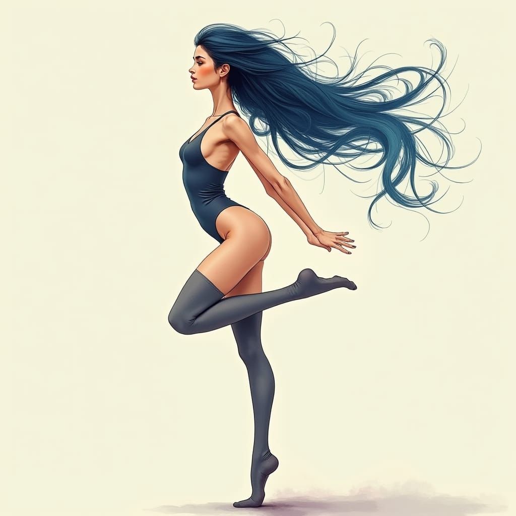 Graceful Woman Balances with Strength and Flexibility