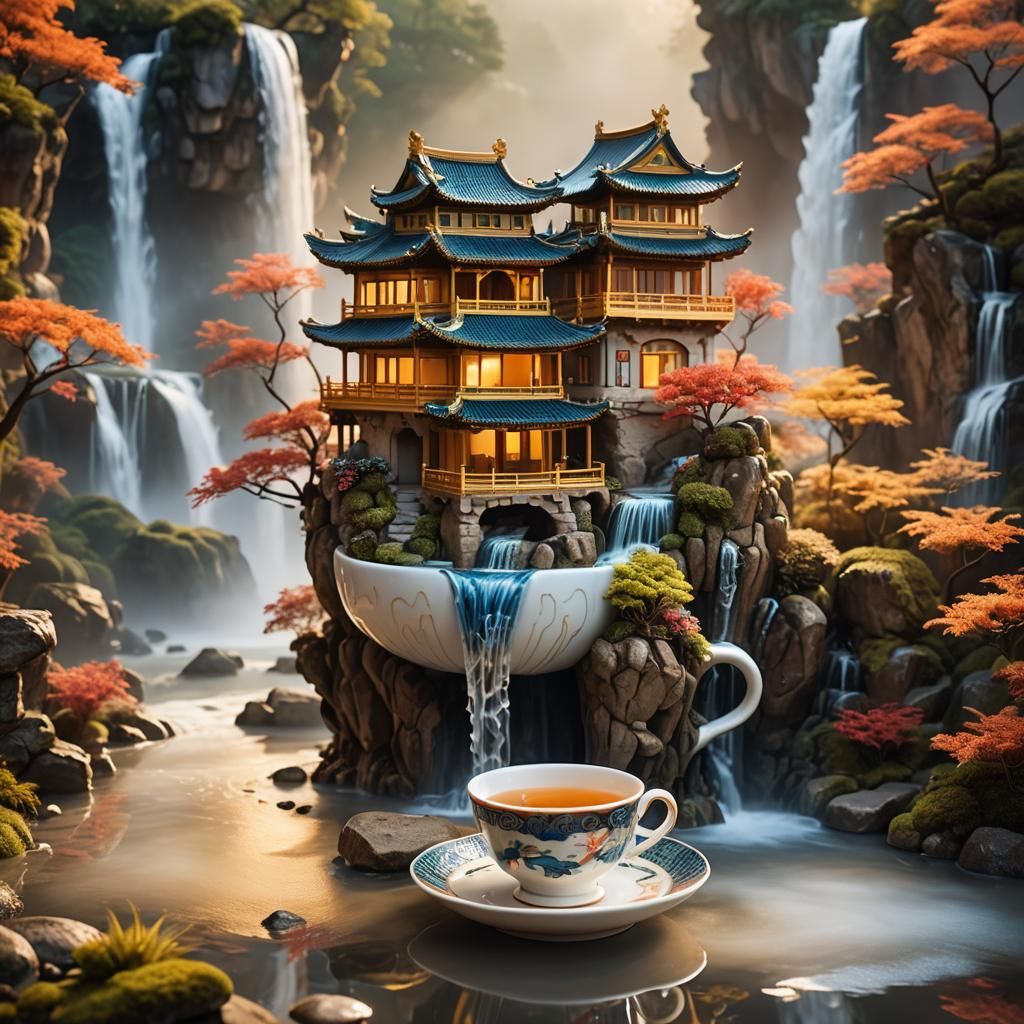 Teacup Miniature World: Chinese Architecture in Hyperrealism