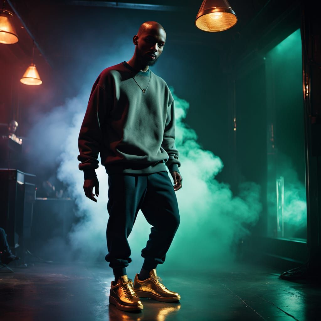 Gritty Nightclub Dancer in Film Noir Style