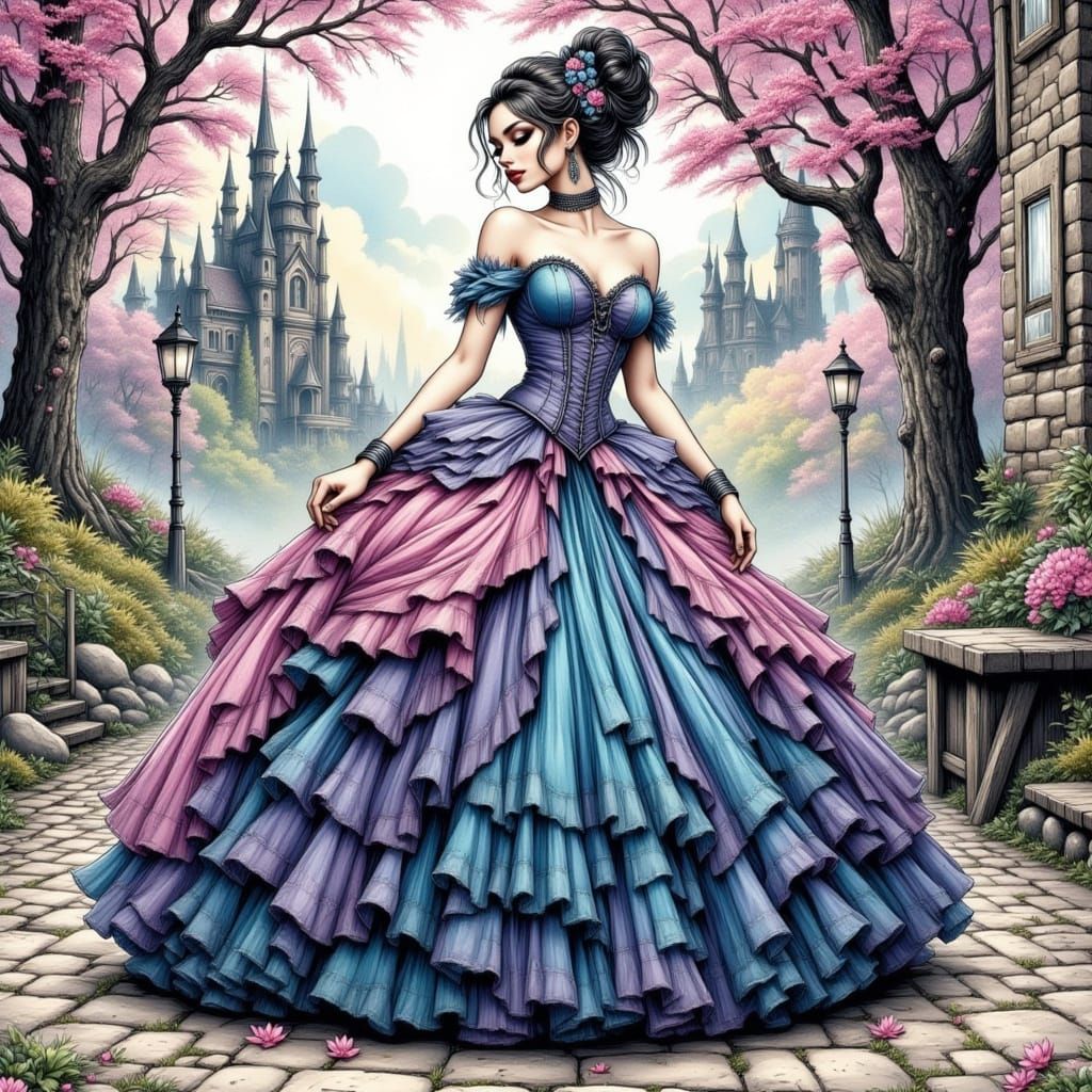 Ethereal Wasteland Princess in Glittering Ballgown