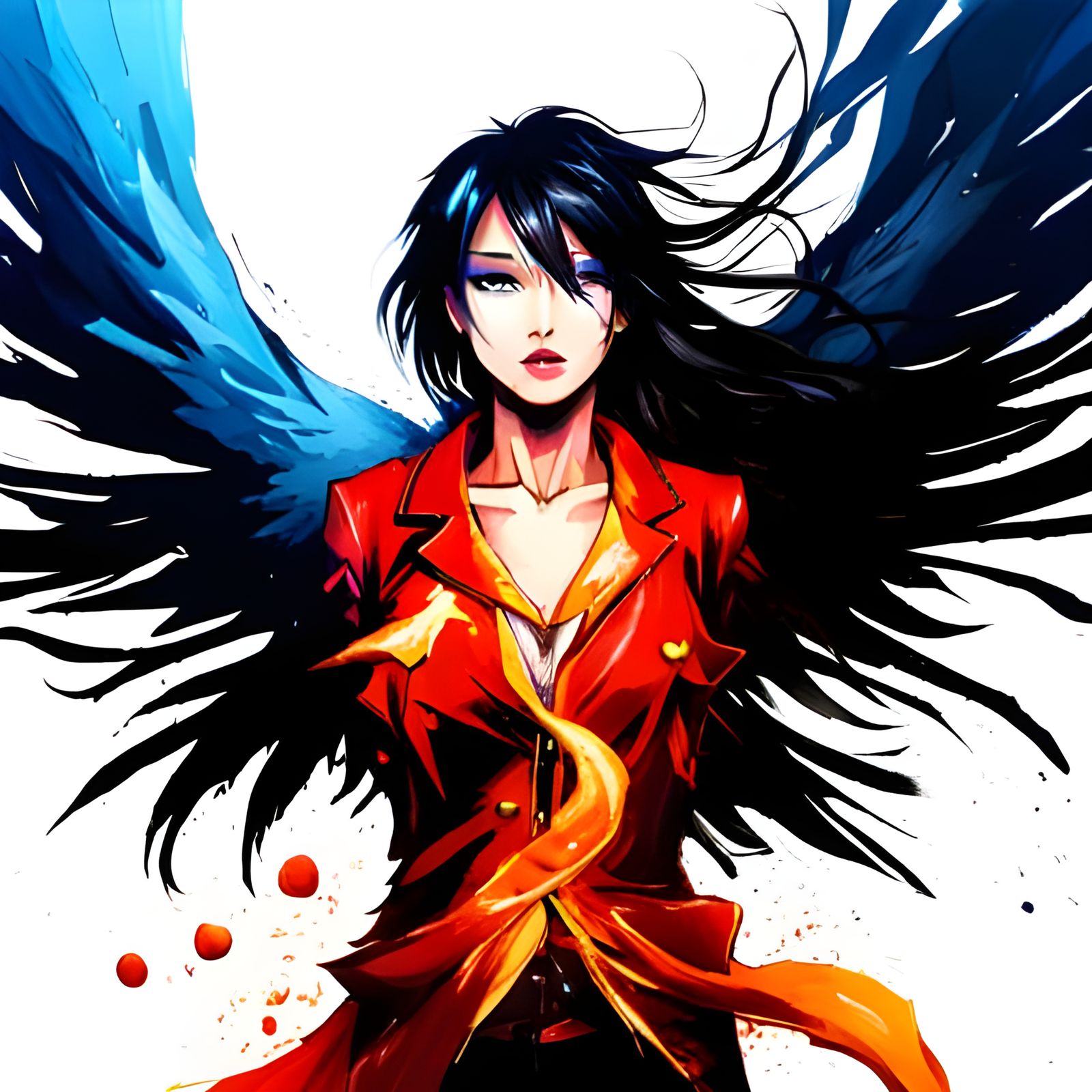 Phoenix Rising: Colorful Splash Art in 8k