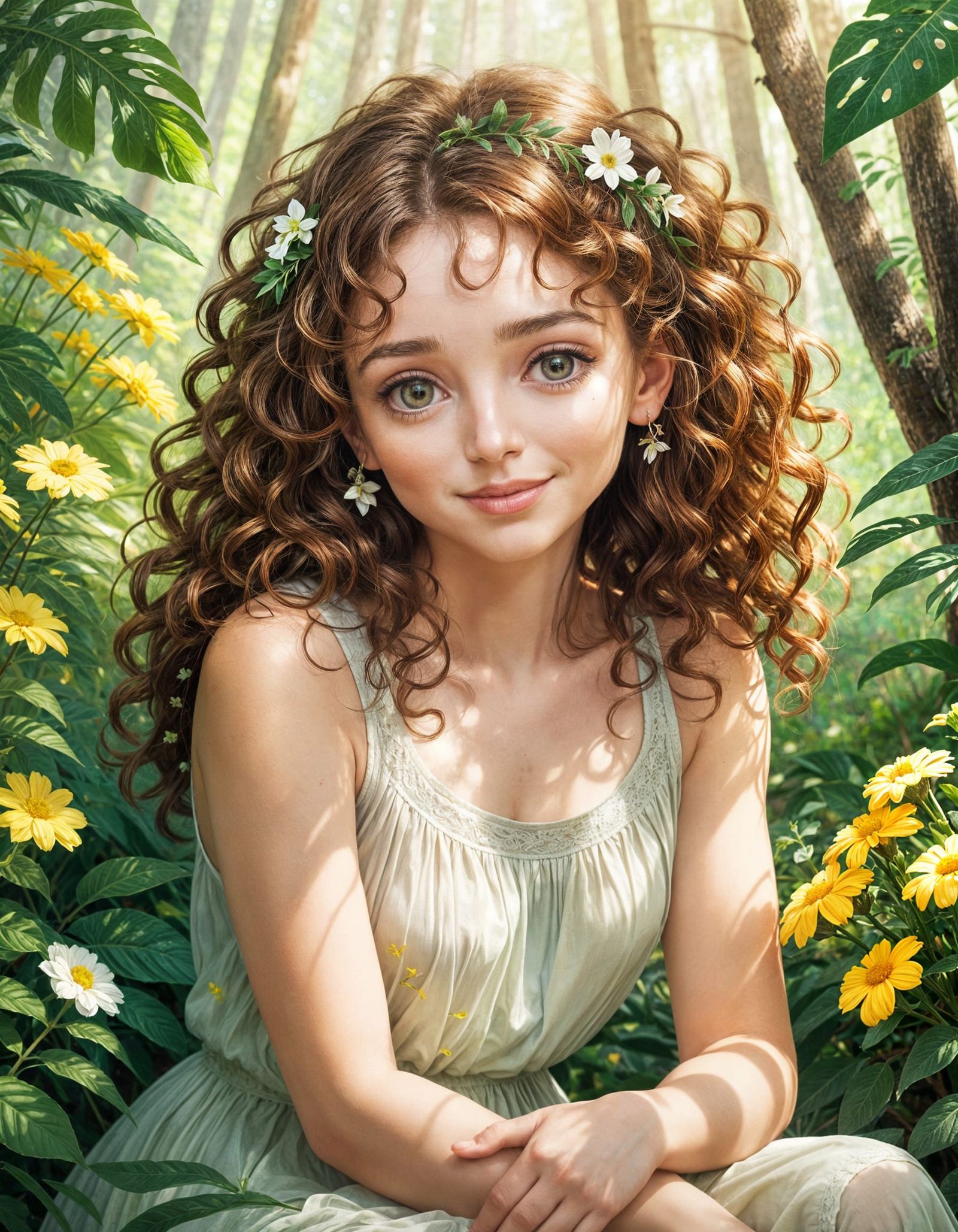 Gentle Forest Goddess in Hyper-Realistic Digital Art