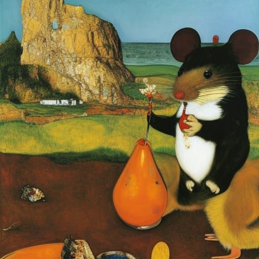 Mouse Uses Self-Regulation Technique, Expressionist Style