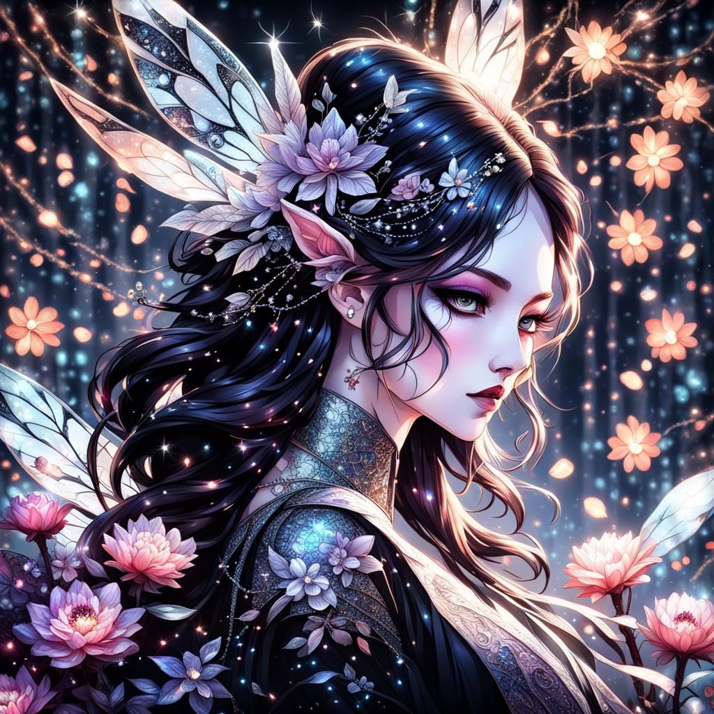 Gorgeous Glittering Flower with Majestic Petals