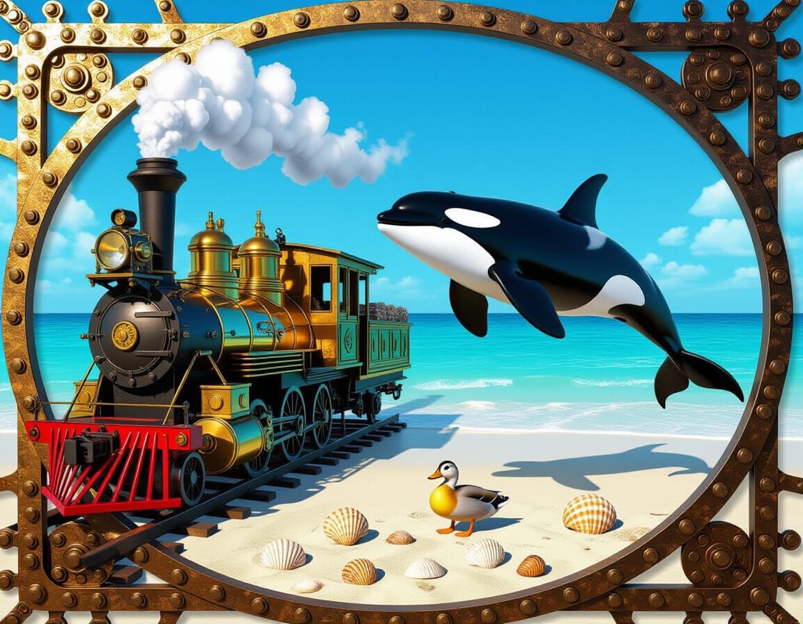 Steampunk Beach: Killer Whale in Silk Dress