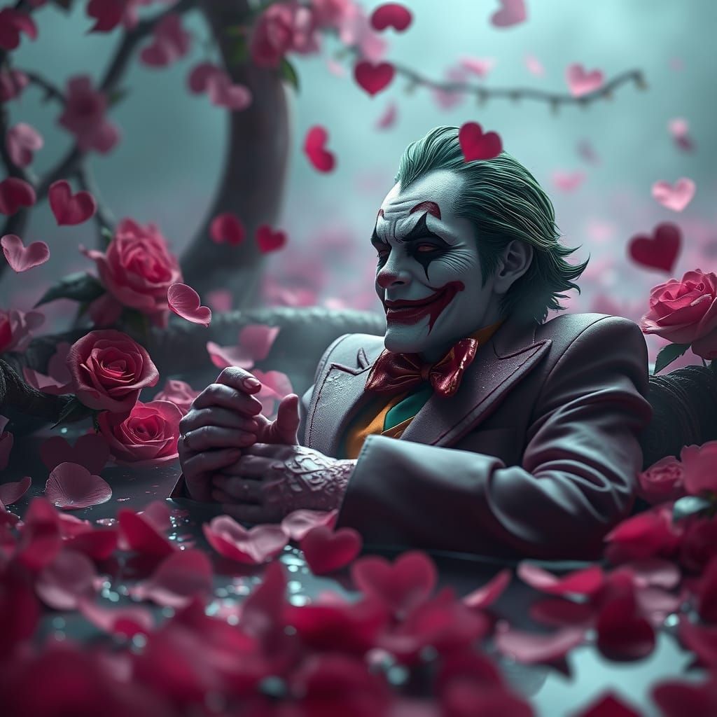 Ethereal Joker in Heart Rose Bath Scene