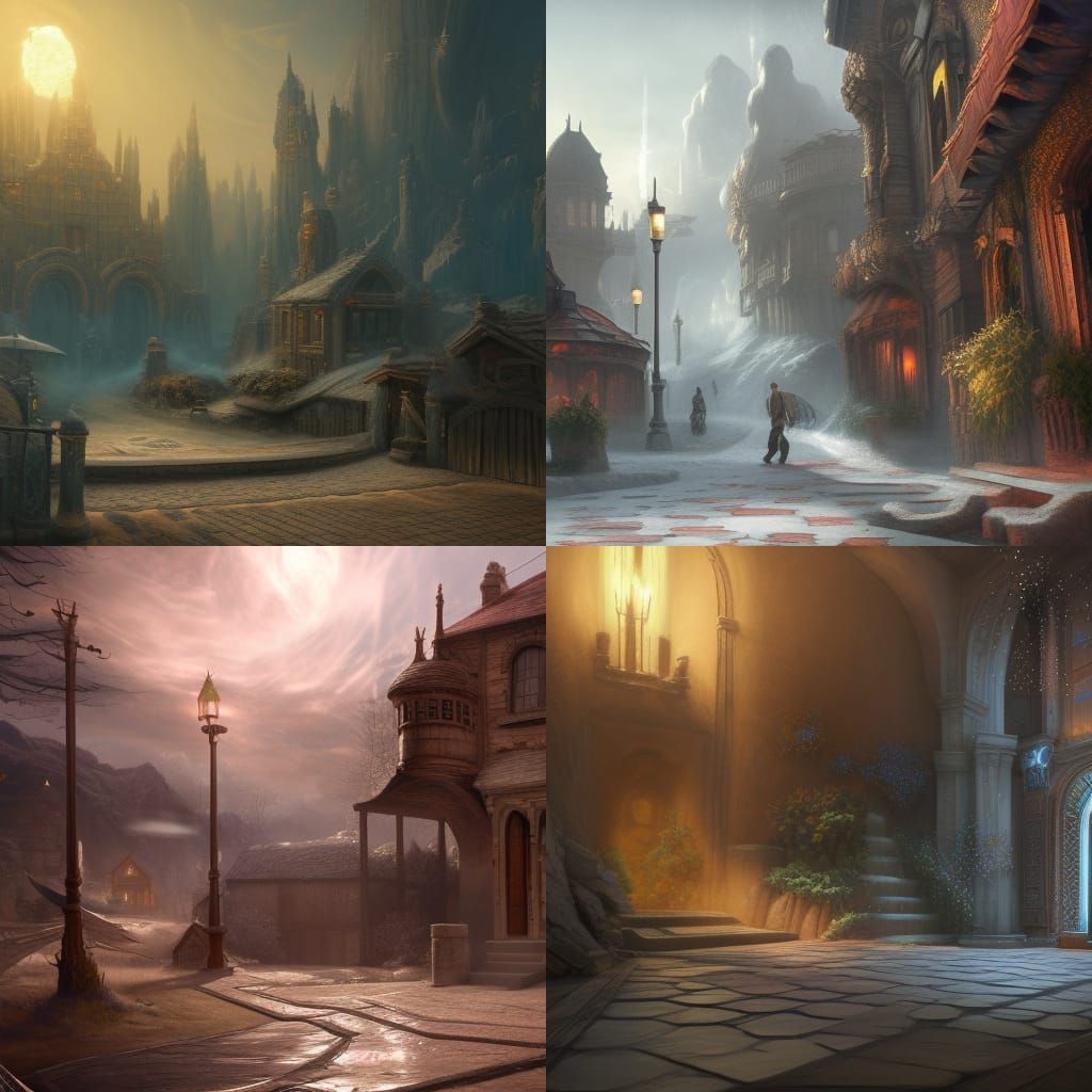 Salt Sprinkled on Doorstep: Detailed Matte Painting