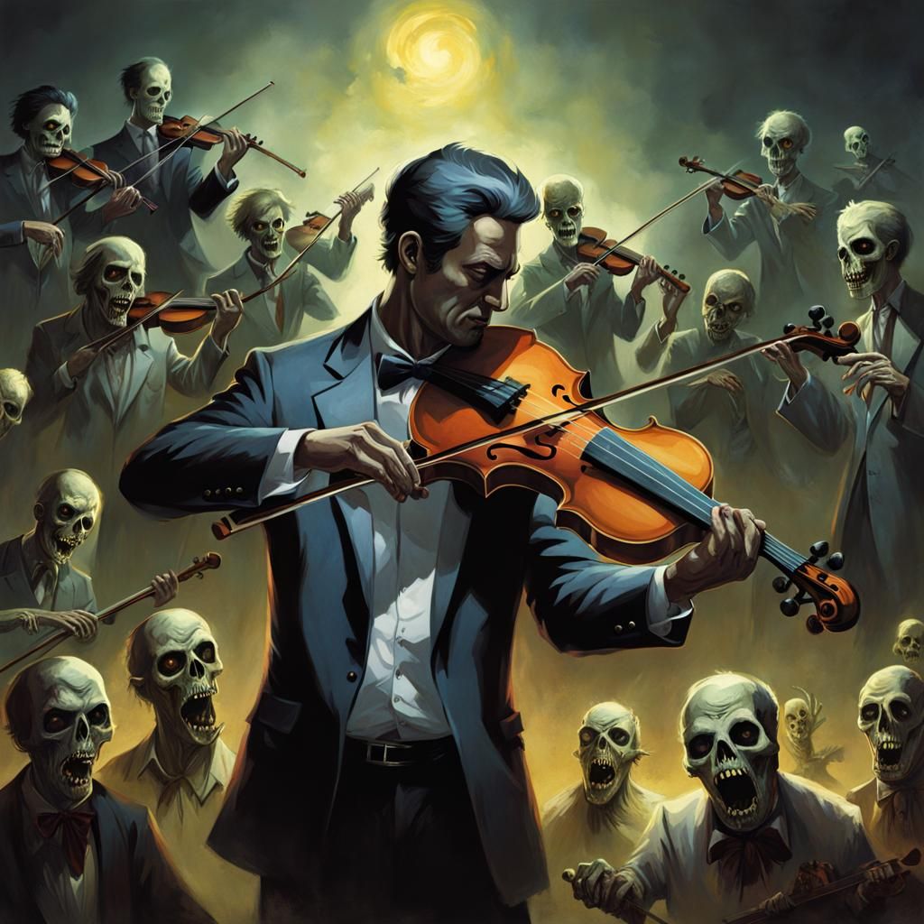 Sinister Violinist with Zombies and Ghosts