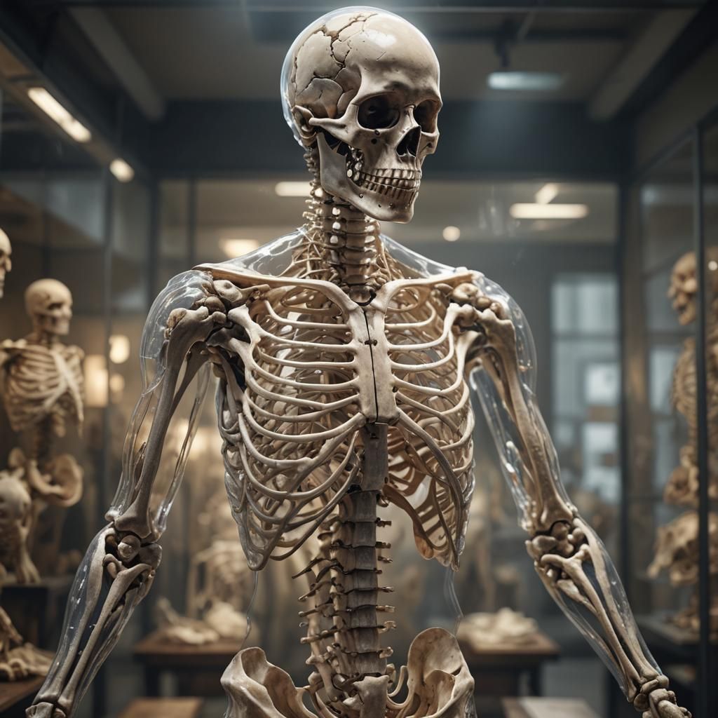 Transparent Human with Detailed Bone Structure