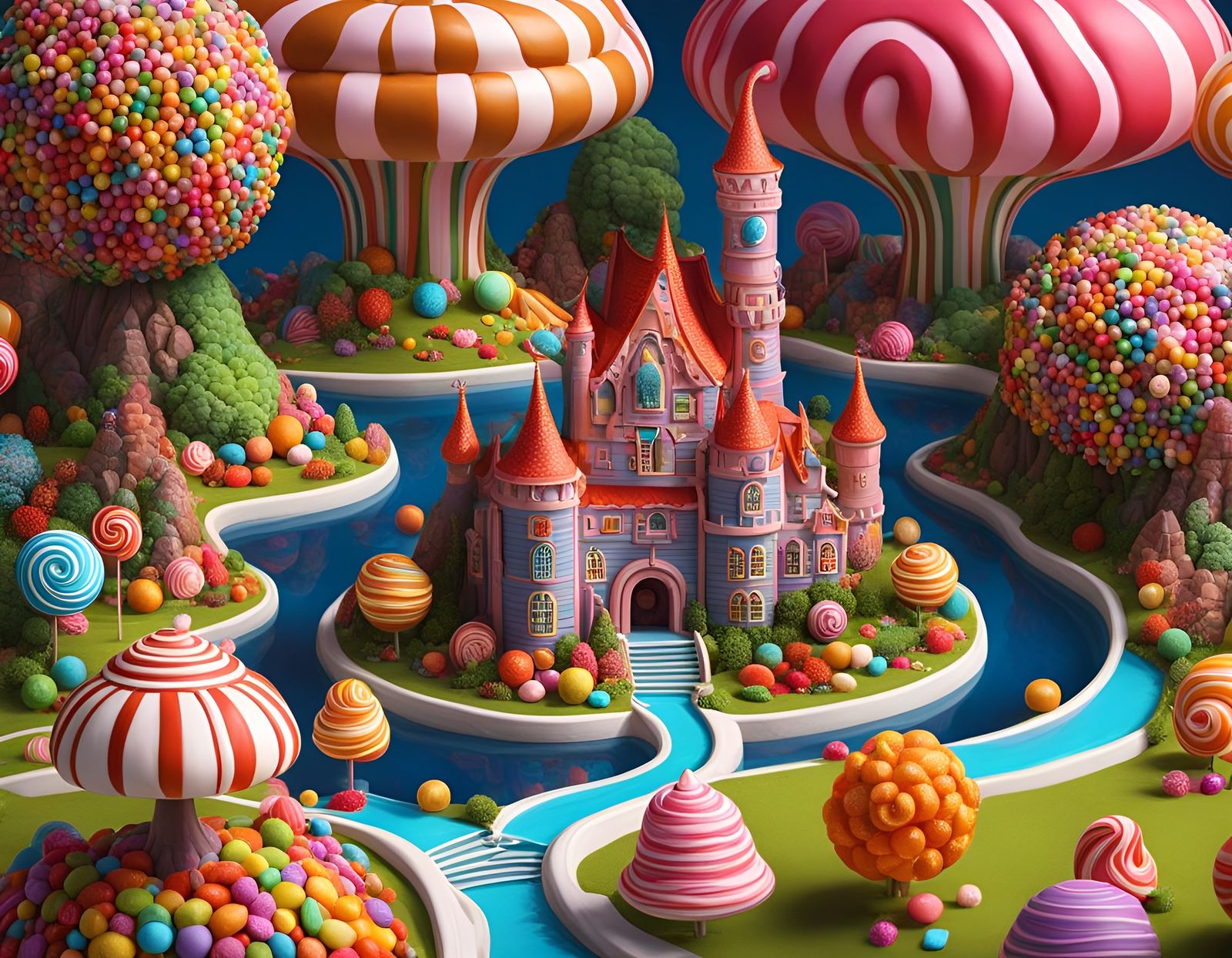 Candy Wonderland: Hyperrealistic Digital Illustration