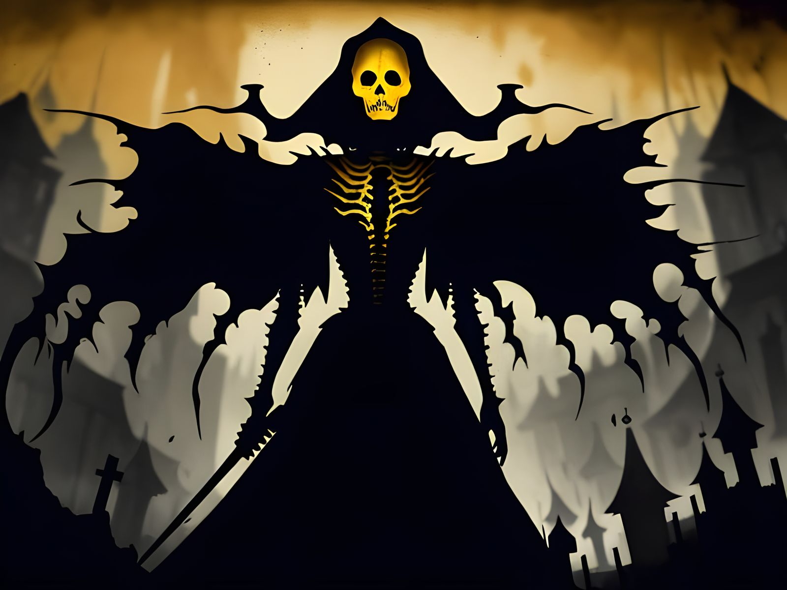 Woman in Macabre Costume Escapes Buried in Paper