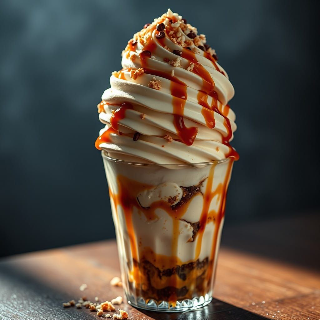 Surreal Ice Cream Delight in Crystal Glass, Hyperrealistic a...