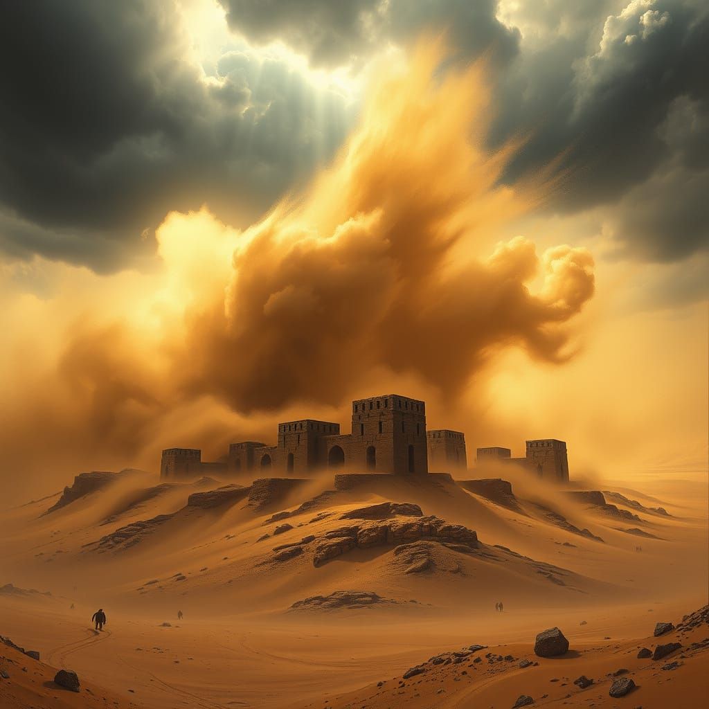 Desert Wind Reveals Ancient Buildings in Dramatic Concept Ar...