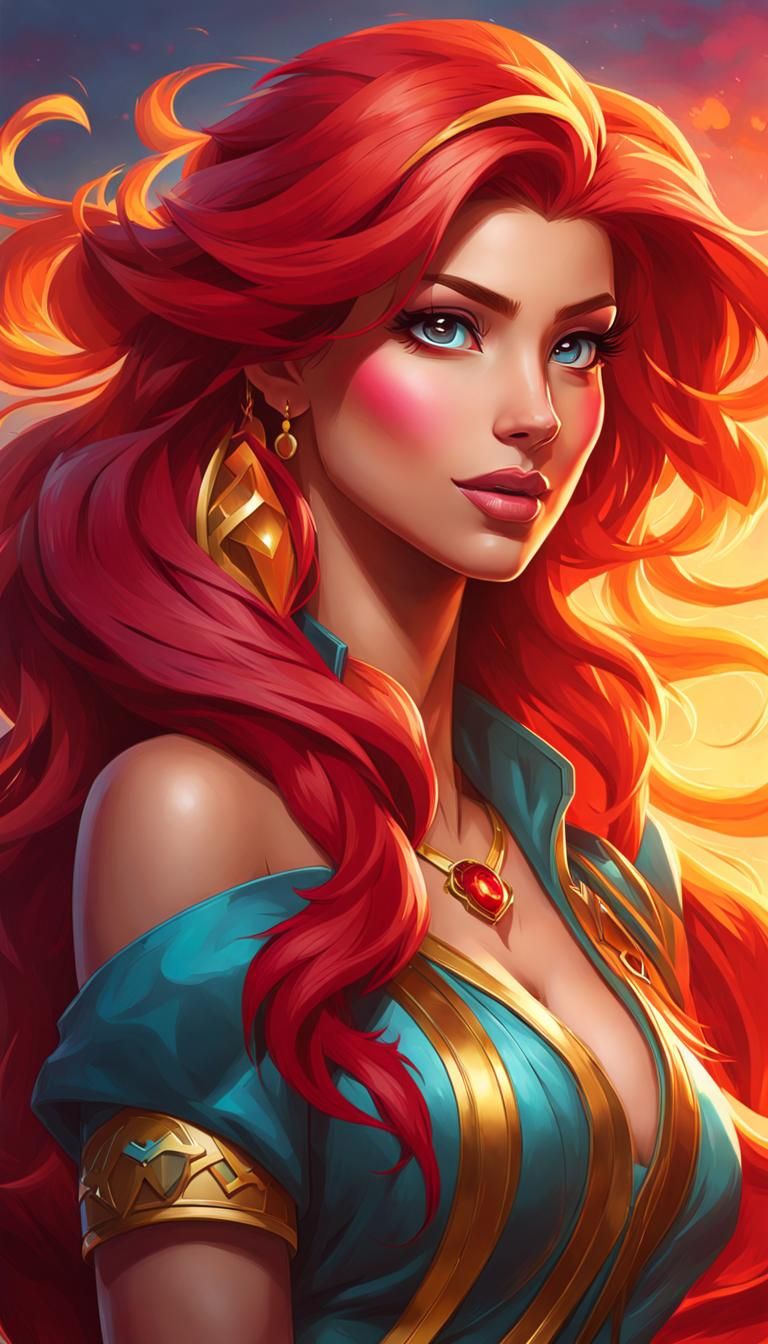 Sunset Shimmer Portrait in Volumetric Lighting Style