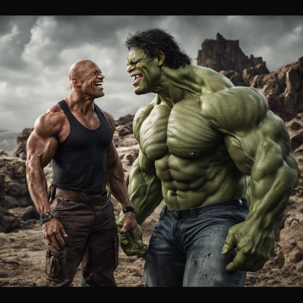 Dwayne Johnson Jokes with the Incredible Hulk