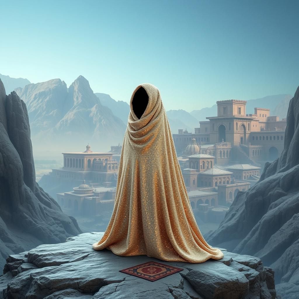 Anthropomorphic Rock Formation in Fractal Karst Landscape