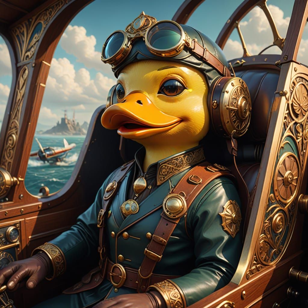 Vintage Aviator Rubber Duck Takes Flight