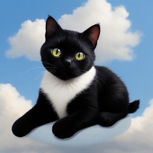 Cute Black Cat in Divine Sunshine