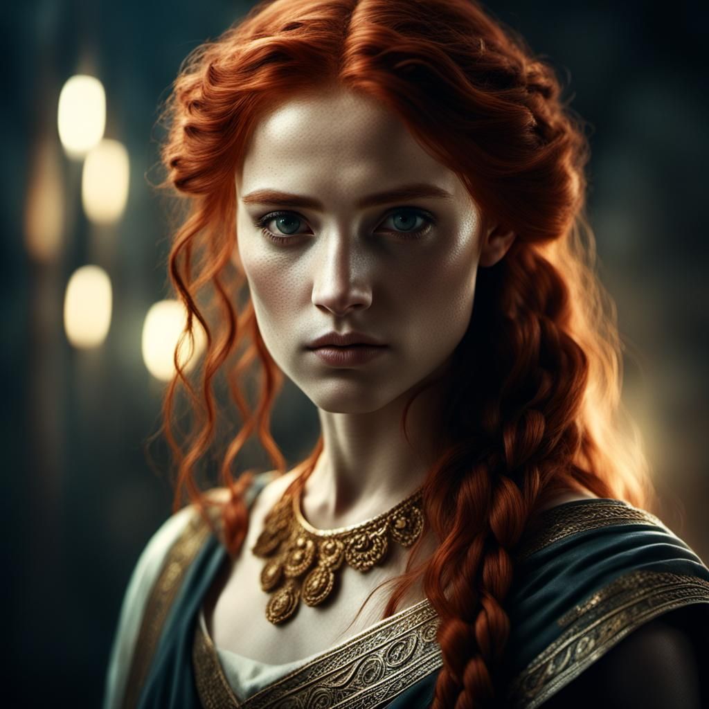 Greek Hetaera Portrait in Digital Art Style