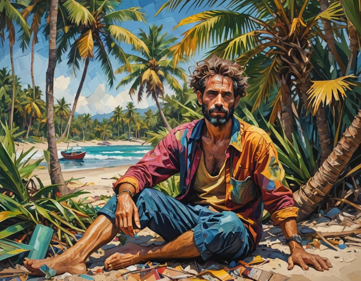 Shipwrecked Man: Abstract Expressionist Impressionist Painti...