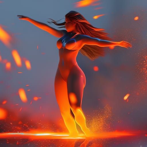 dancing in orange