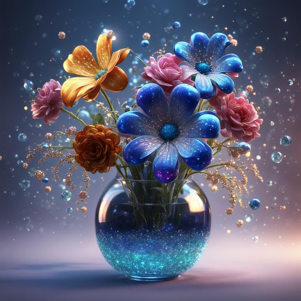 Glass Flower with Sparkles: Matte Painting in Unreal Engine