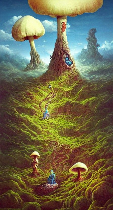 Surreal Doom Planet with Floating Figure, Fantasy Art