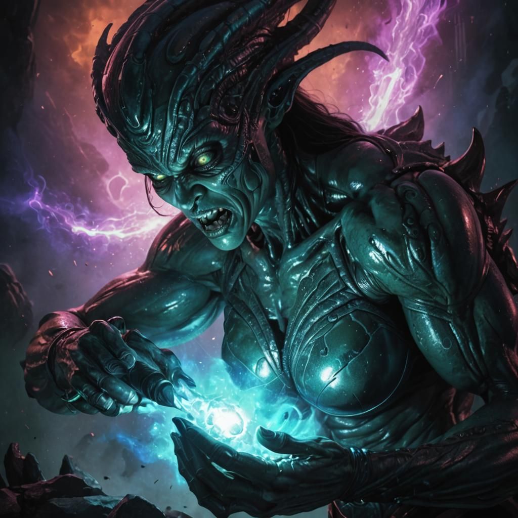 Alien Barbarian Bodybuilders in Comic Book Style