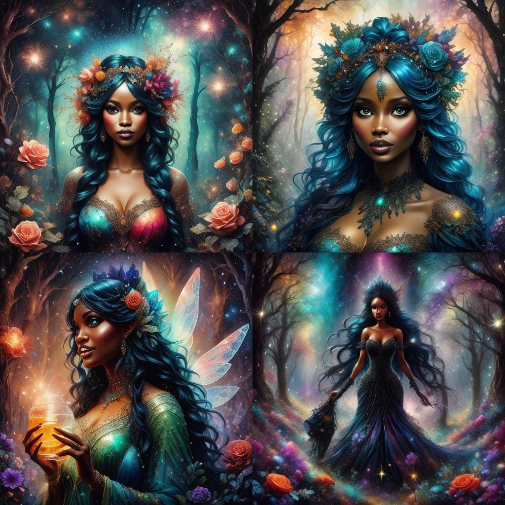 Enchanted Forest: Chubby Fairy with Alcohol Ink Effect