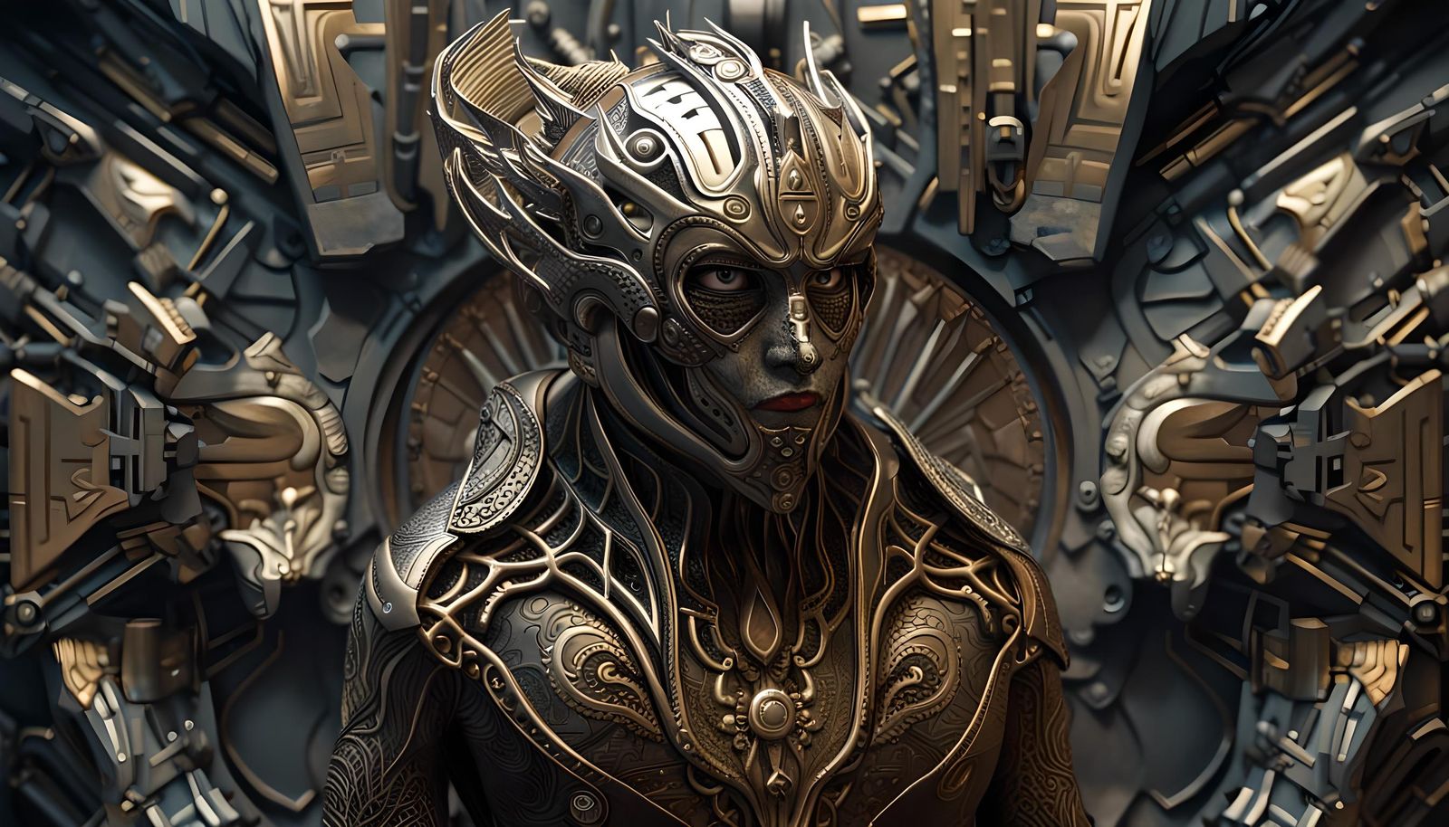 Anthropomorphic Bodybuilder with Wolf Mask, Realistic CGI