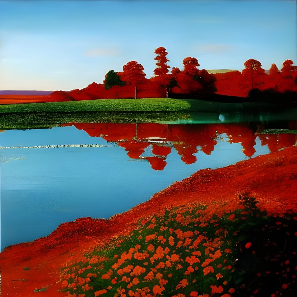 Deep Red: Impressionistic Sci-Fi Horror Painting