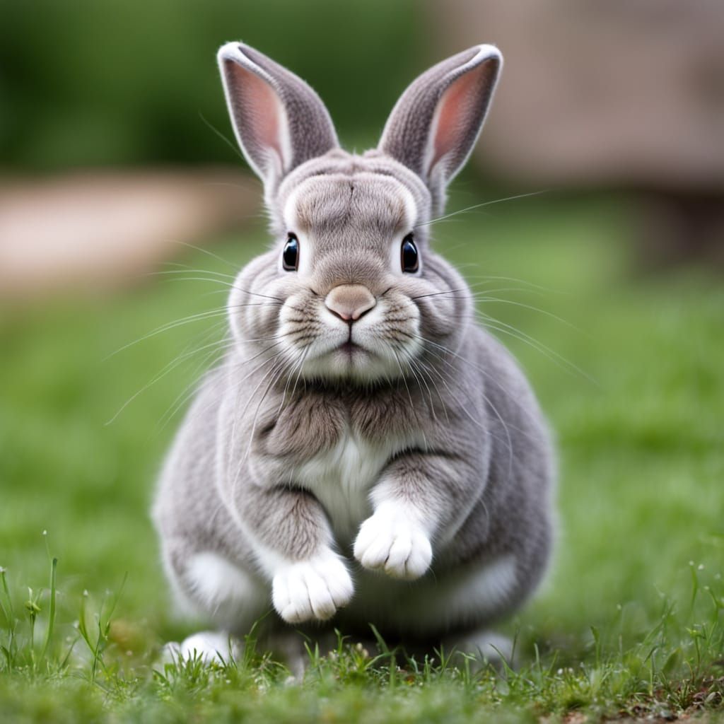 Vibrant Hyperactive Bunny in Motion