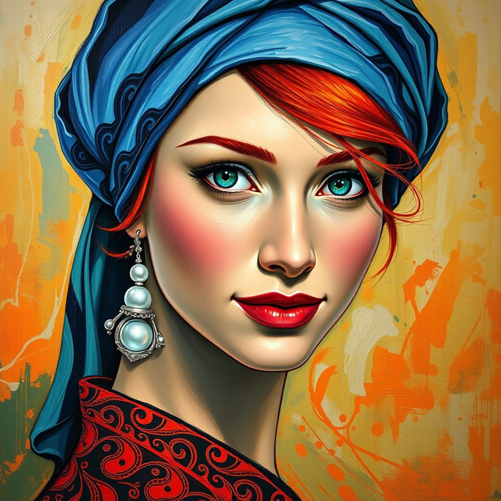 Enigmatic Redhead with Emerald Eyes