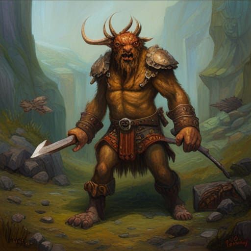 Bugbear Hunter in Oil Painting Style
