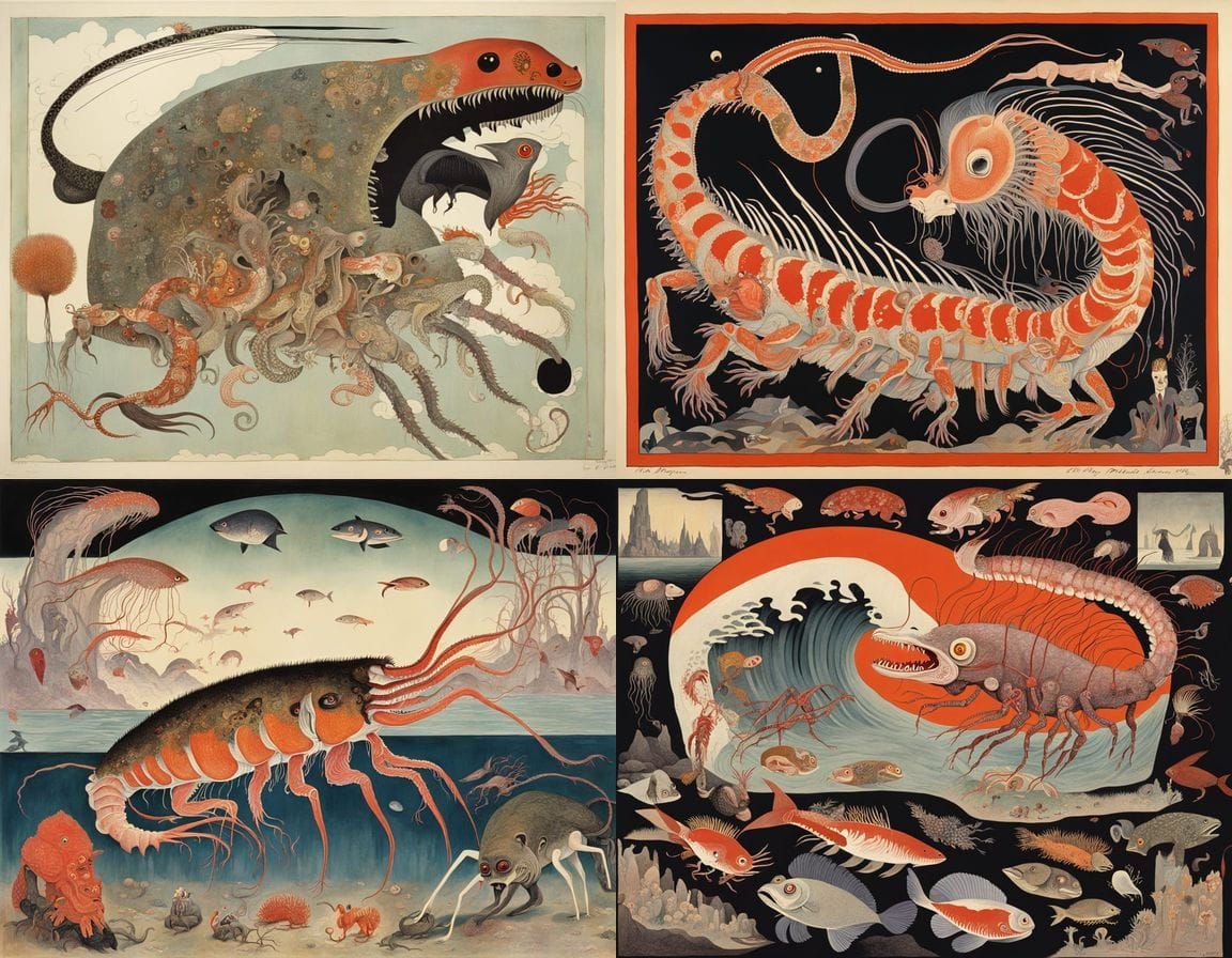 Surreal Hybrid Creature Inspired by Cubism