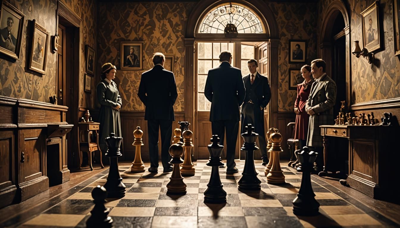 Chess Pieces in Cluedo Mansion: A King's Intrigue