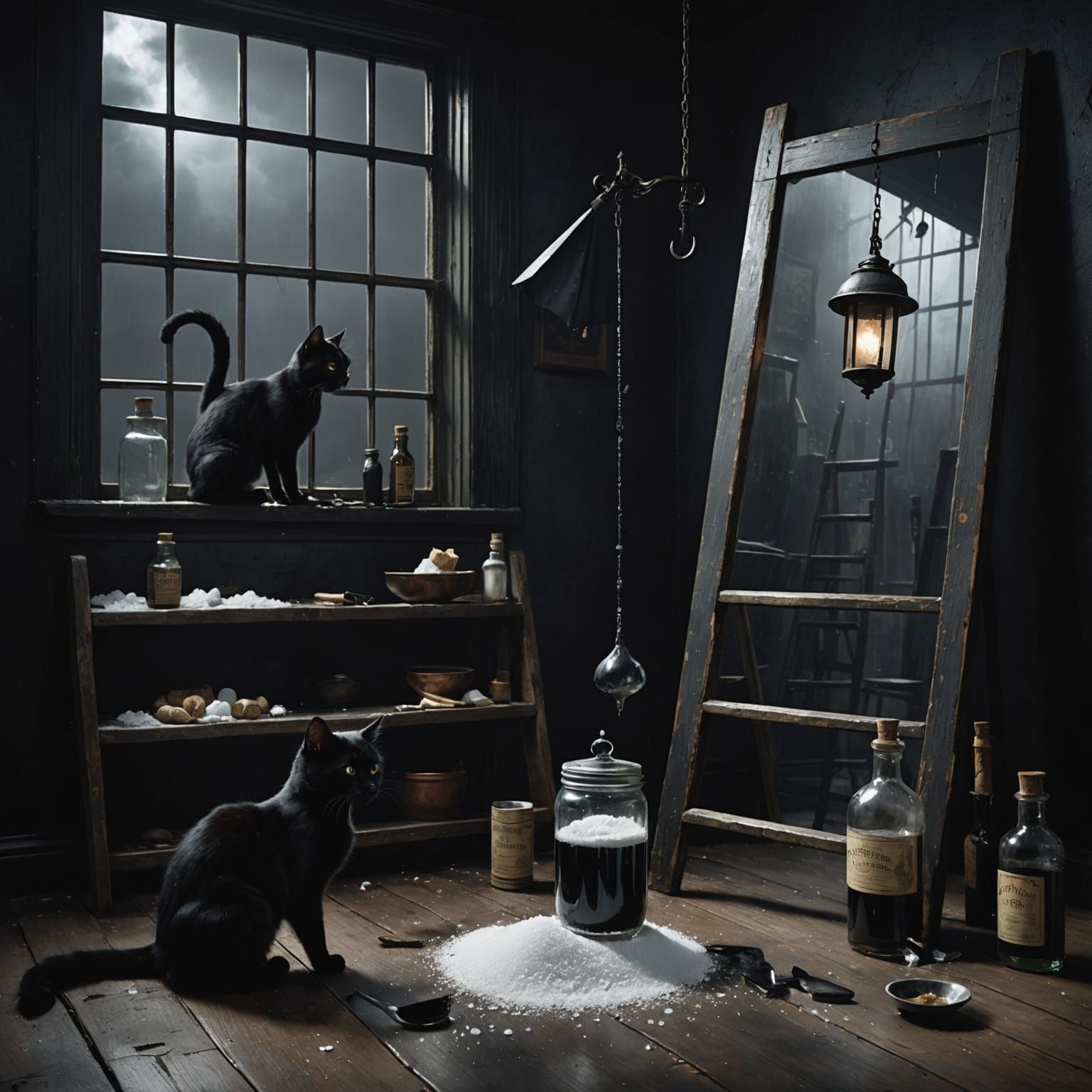 Superstition Scene in Dark Gothic Style