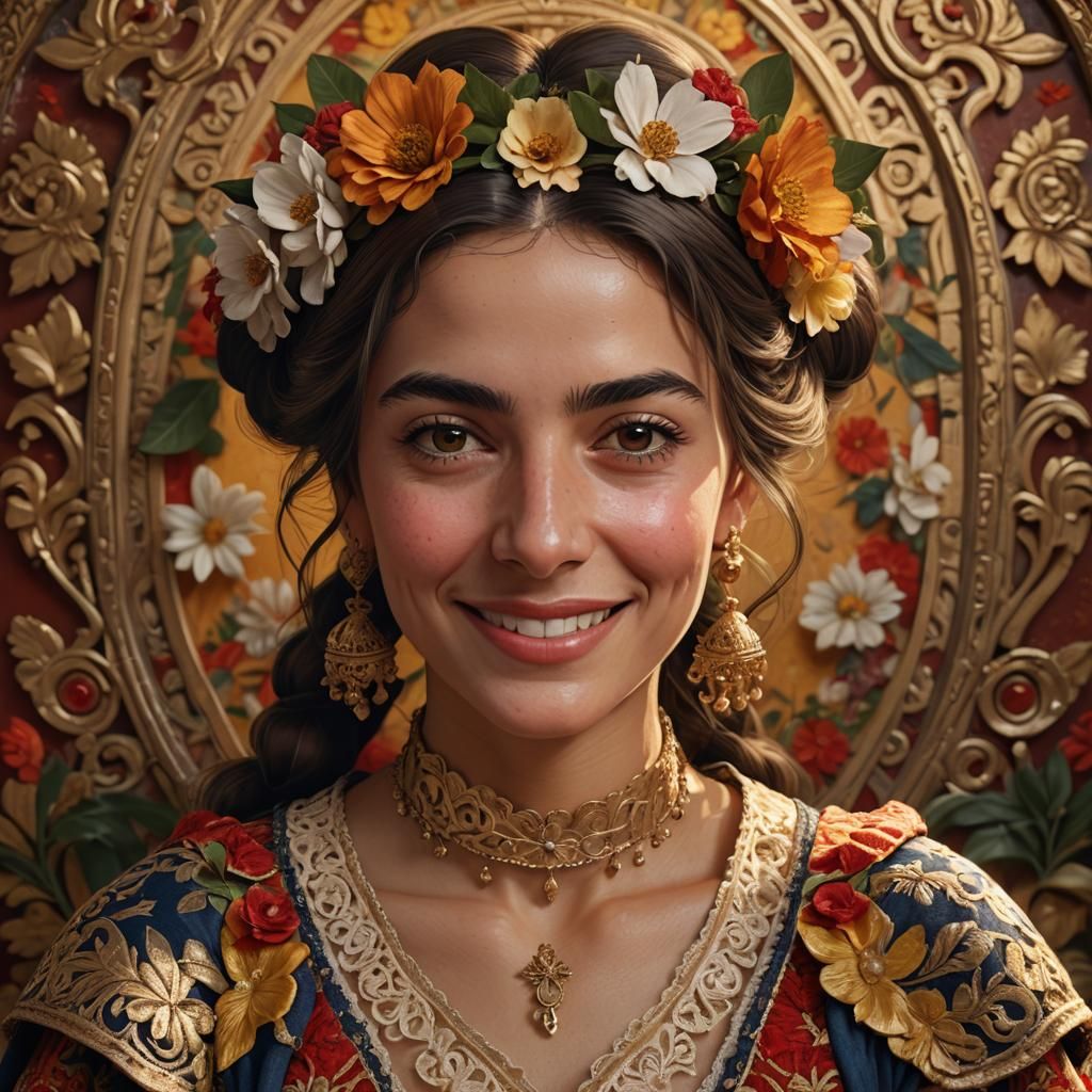 Spanish Woman Portrait in Traditional Dress