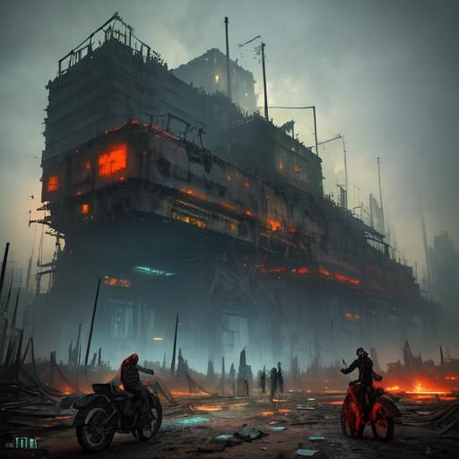Apocalyptic Riders in a Digital Fantasy Landscape
