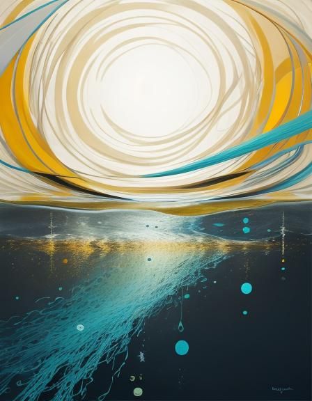 Abstract River of Time in Geometric Shapes