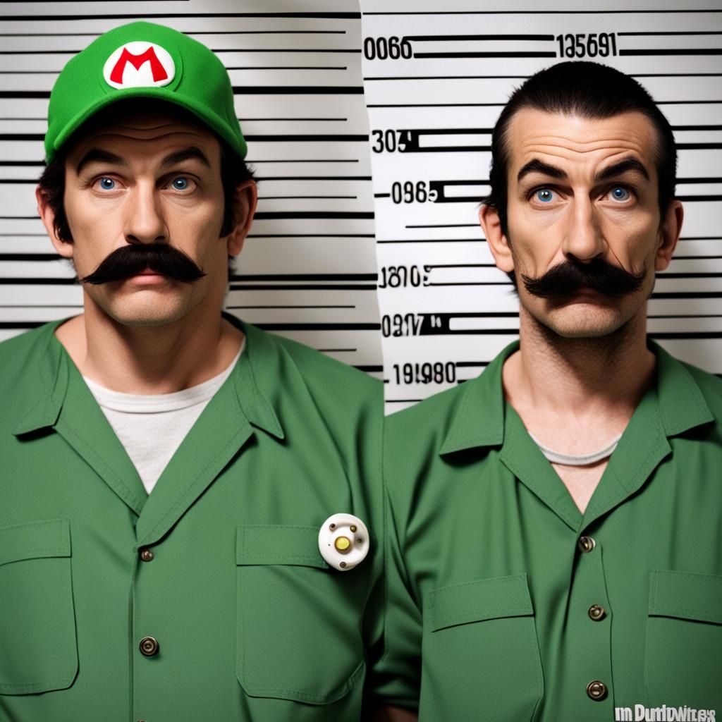 Super Mario and Luigi: Realistic Prison Mugshots